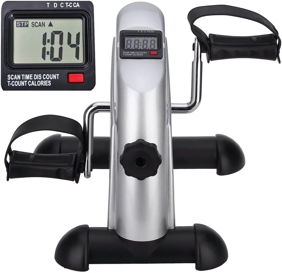 Minibike Heimtrainer Bewegungstrainer Pedaltrainer Trainingsgerät Fitnessgerät mit LCD-Monitor Einst