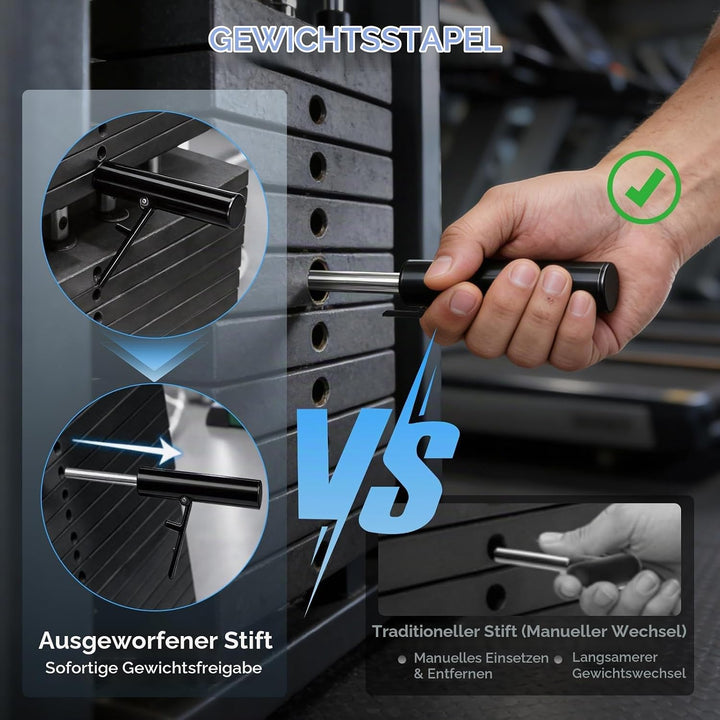 Gym Pin für Zusatzgewicht, 2 Stück Gewichtsstapelstift Ersatz Drop Set Stifte für Fitnessstudio Load