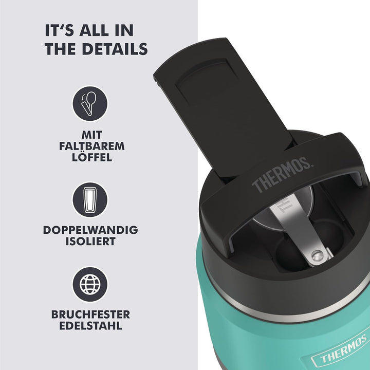 Thermos ICON Kids Thermobehälter für Essen 0,35l, türkis, seafoam, Edelstahl, absolut dicht, hält Sp