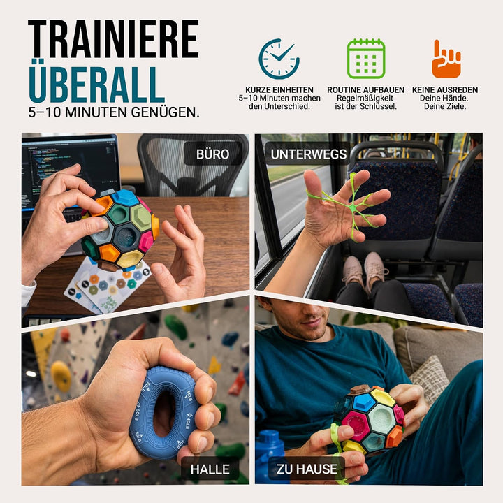 BOULDERBALL POWER Trainings-Set zur gezielten Finger, Hand & Unterarmkraft - Anti-Tennisarm & Präven