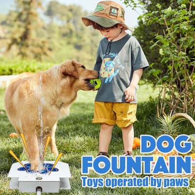 BACOENG Trinkbrunnen für Hund und Haustier, Wasserspielzeug für Hunde, Hund Wasser Gartenbrunnen, Ou