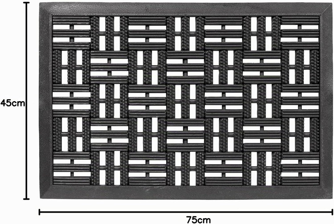 Astra Gummimatte aussenbereich Türvorleger 45x75 cm 2er Set - Dynamic Outdoor Türmatte Gummi Fussmat