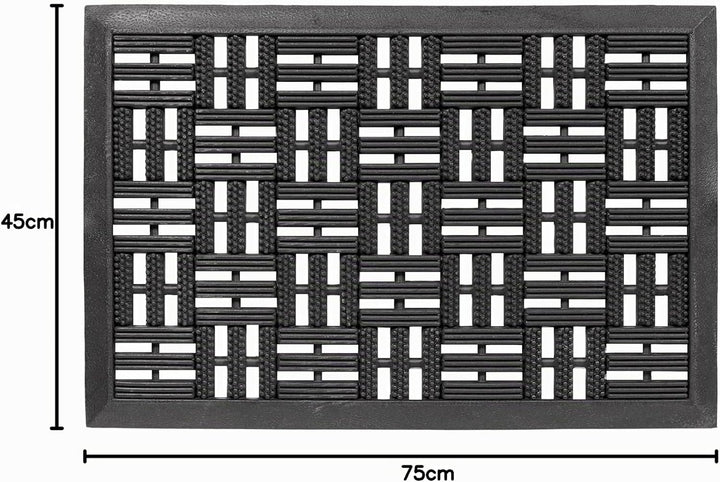 Astra Gummimatte aussenbereich Türvorleger 45x75 cm 2er Set - Dynamic Outdoor Türmatte Gummi Fussmat