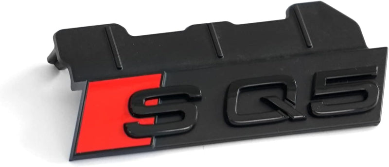 Audi 80A071805 Schriftzug SQ5 Clip Plakette Halterung Kühlergrill Black Edition Emblem, schwarz/rot