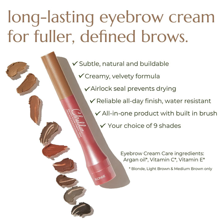 Chella Eyebrow Cream, Luscious Light Brown - Vegan, Cruelty Free, Paraben Free, Gluten Free - Long W