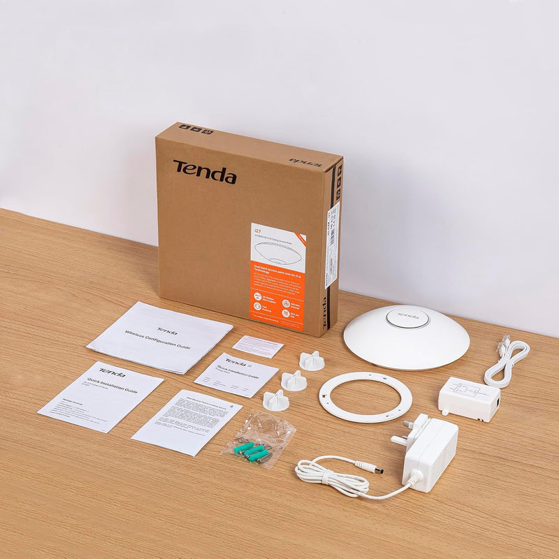 Tenda i27 AX3000 WiFi 6 Access Point PoE (802.11ax Dualband, 1x GB PoE LAN-Port, WPA3 Sicherheit, me