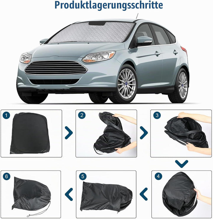 Auto Frontscheiben Sonnenblende Ersatz für Ford Focus MK4 2018-2024, Faltbarer Sonnenschutz für Auto