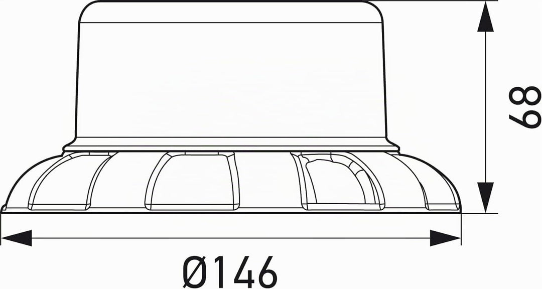 HELLA - LED-Blitz-Kennleuchte - K-LED Nano - 12/24V - gelb - geschraubt - Kabel: 150mm - Stecker: Fl