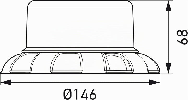 HELLA - LED-Blitz-Kennleuchte - K-LED Nano - 12/24V - gelb - geschraubt - Kabel: 150mm - Stecker: Fl