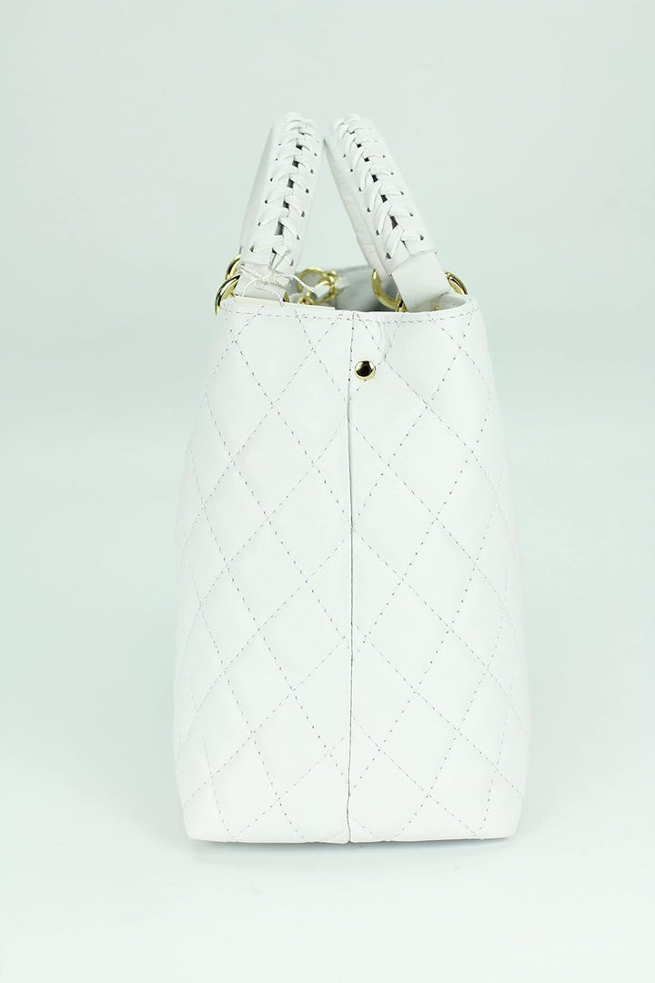 Belli edle italienische Echt Nappa Leder Damentasche Henkeltasche Umhängetasche gesteppt - 34x25x17