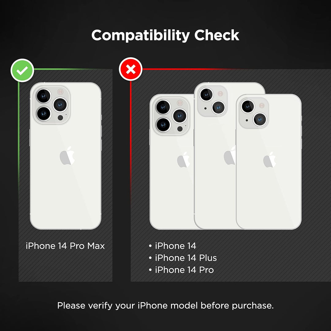 Encased Schutzhülle für iPhone 14 Pro Max, Handschlaufe, mit Fingerschlaufe, Displayschutzfolie (wei