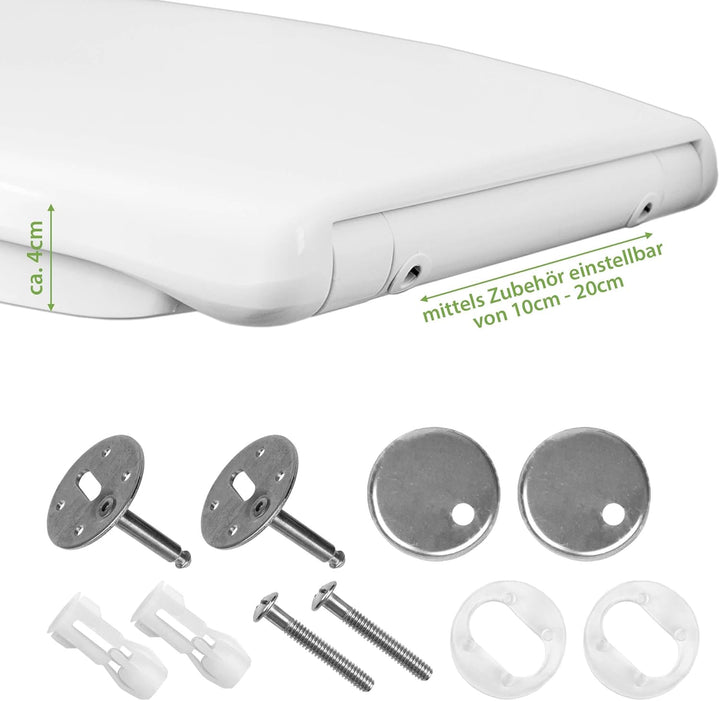 banjado Toilettendeckel mit Absenkautomatik 44,5x37cm - Soft Close Toilettensitz - WC Sitz mit Absen