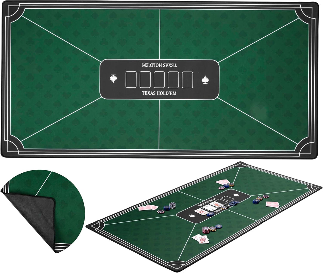 Engelhart - 320992 – Pokermatte grün – rutschfeste Spielfläche 120 cm x 60 cm – Dicke: 3 mm – Bedruc