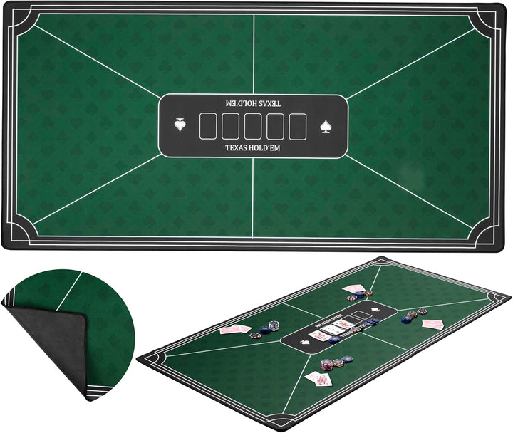 Engelhart - 320992 – Pokermatte grün – rutschfeste Spielfläche 120 cm x 60 cm – Dicke: 3 mm – Bedruc