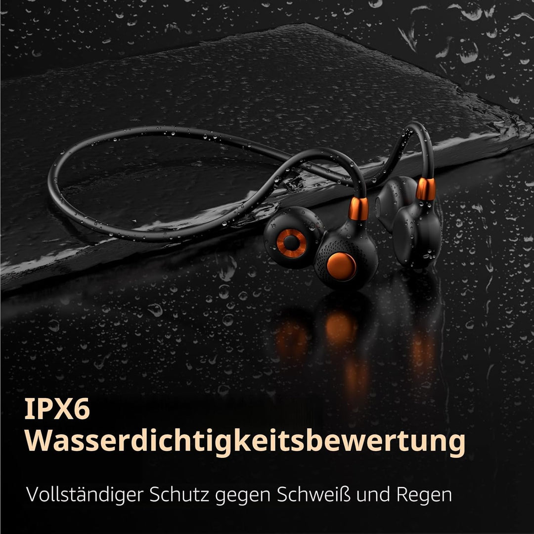 Ortizan Knochenschall Kopfhörer Bluetooth 5.3, Open Ear Bone Conduction Headphones Kabellos, IPX6 wa