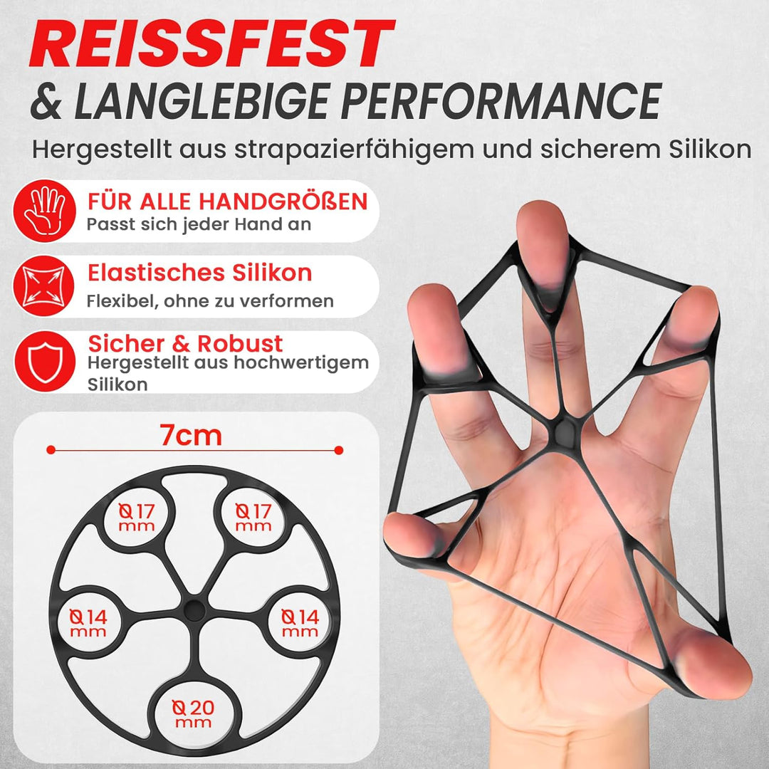 FUNFLEX Handtrainer Fingertrainer, Verstellbares Griffkraft Trainer Set -5-Teilig- Unterarmtrainer,