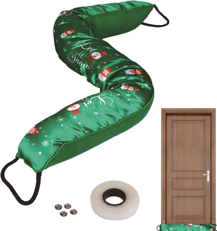 Wetterfester Geräuschblocker, Tür-Zugluftstopper | 32-Zoll-Türschutz mit Weihnachtsmotiv, Windschutz