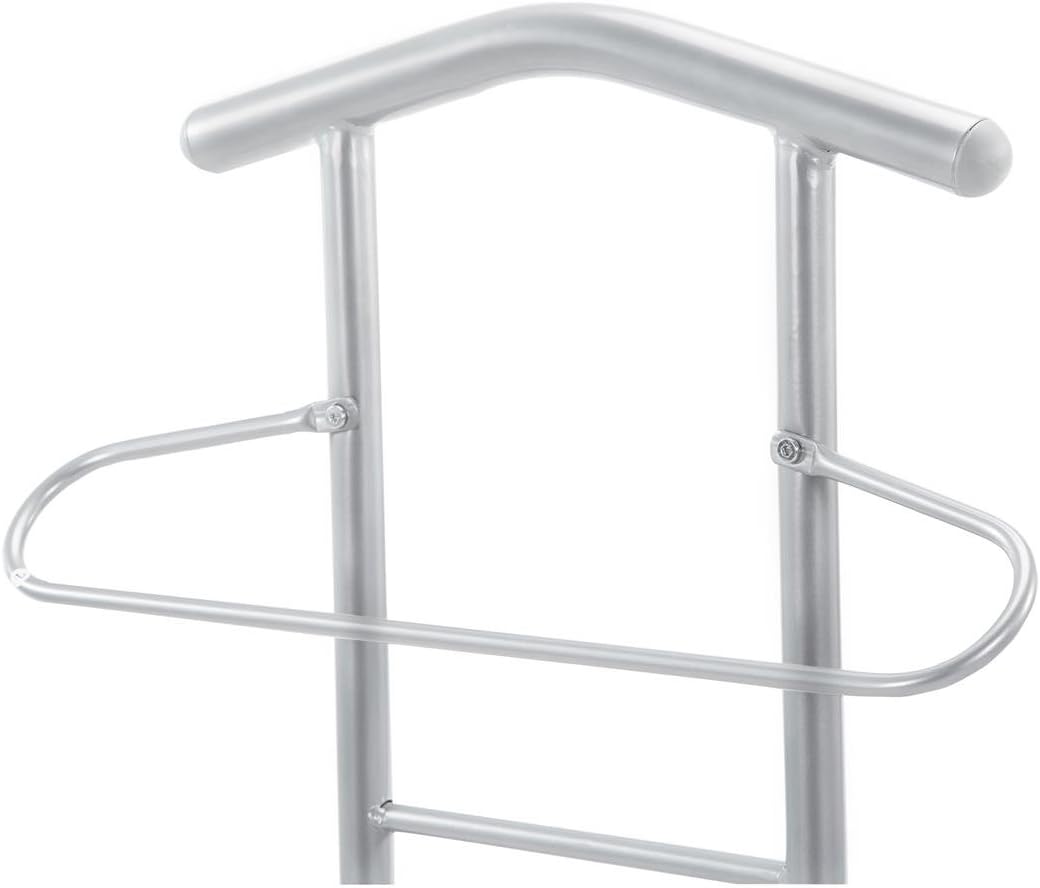 CARO-Möbel Herrendiener Stummer Diener Kleiderständer JIVO, in weiss alufarben,121 cm, Garderobe mit