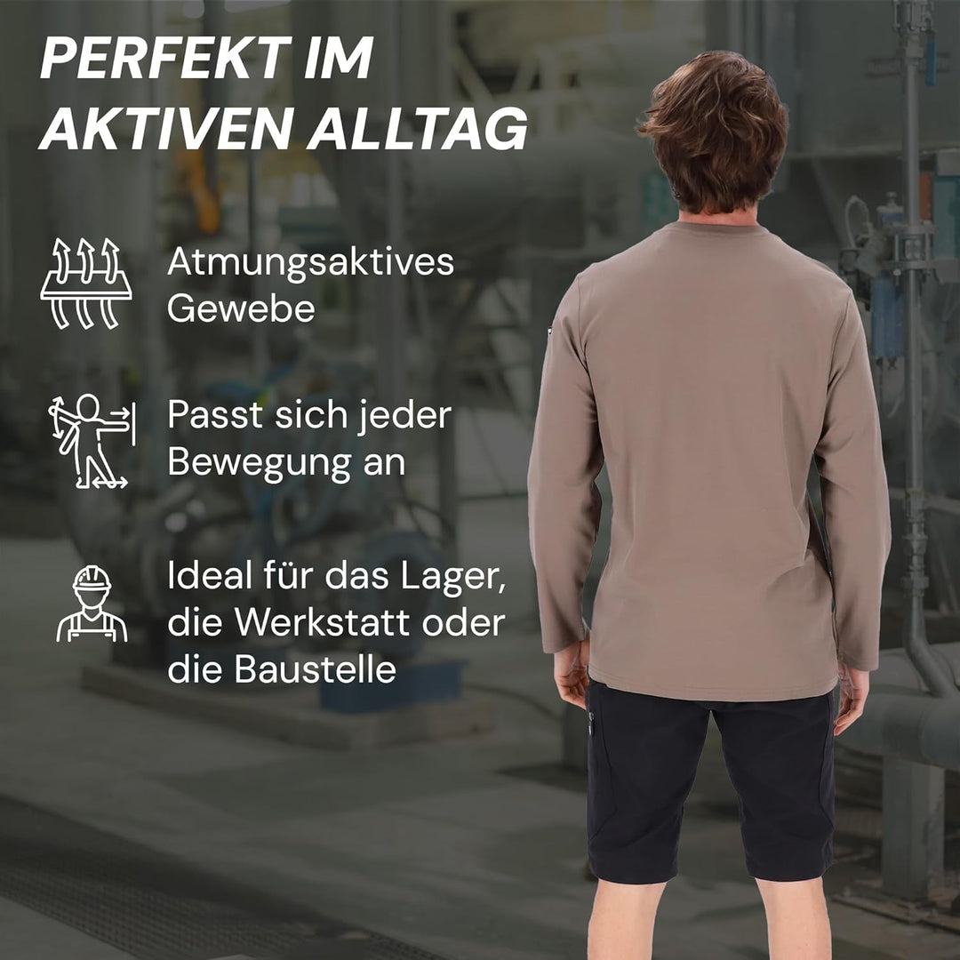 PUMA Workwear Advanced Kollektion - Longsleeve Herren Pullover - Brusttasche und Utility Fach an der