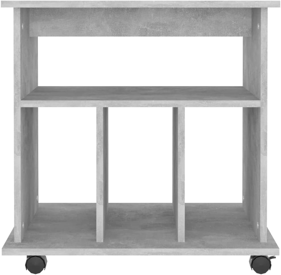 Rollschrank mit 4 offenen Fächern, Büroschrank für Wohnzimmer, Schlafzimmer, Office, Robust, Leicht
