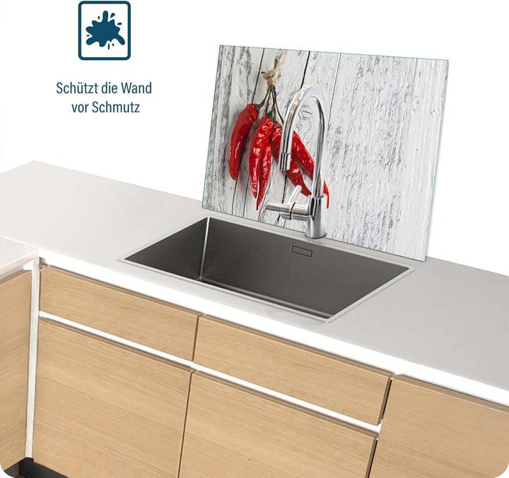 SFArt Herdabdeckung Glas – Gehärtetes Glas Schneidebrett & Ceranfeld Abdeckplatte 1 Teilig 80x52– Hy