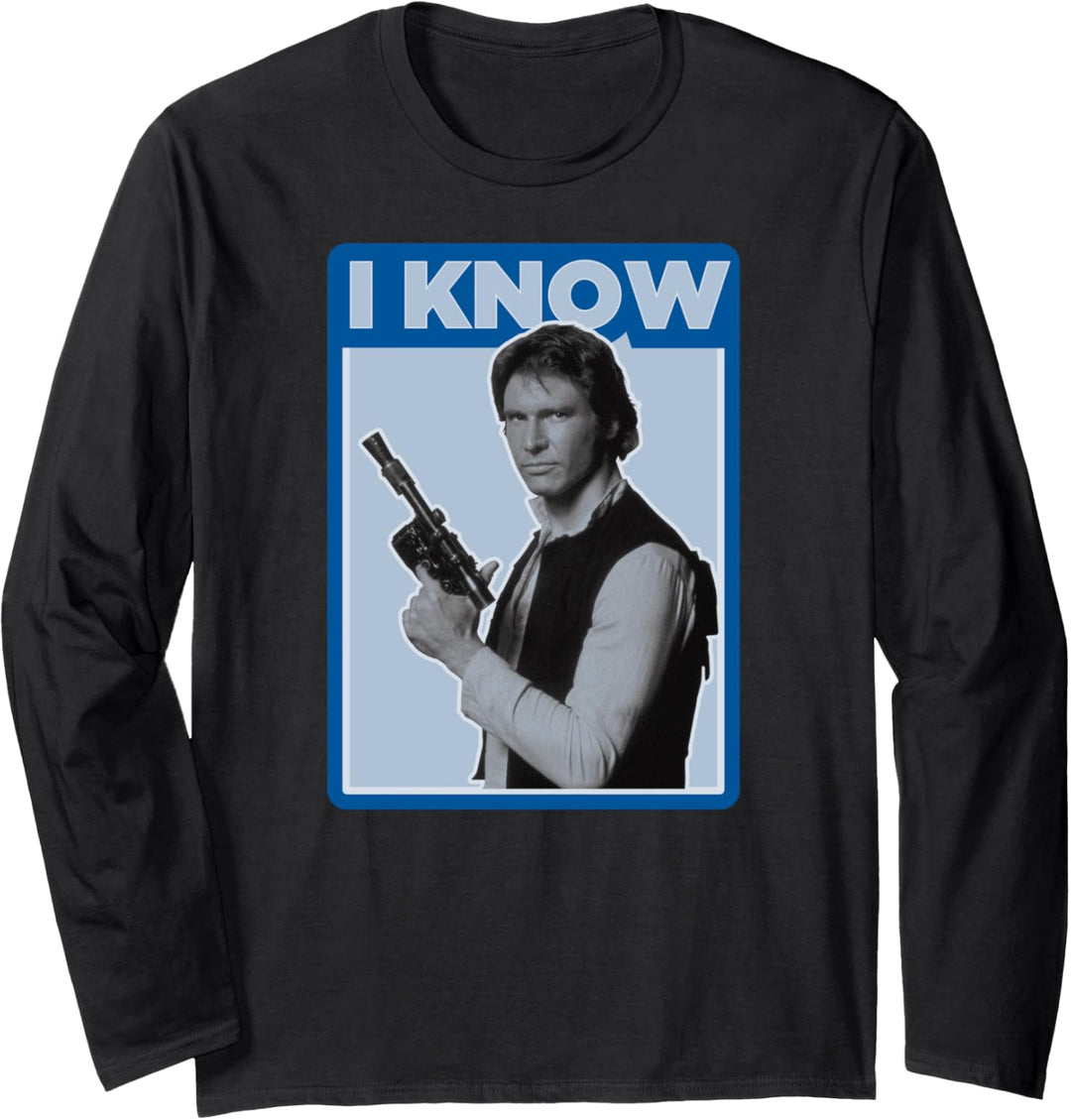 Star Wars Han Solo I Know Side Portrait Langarmshirt