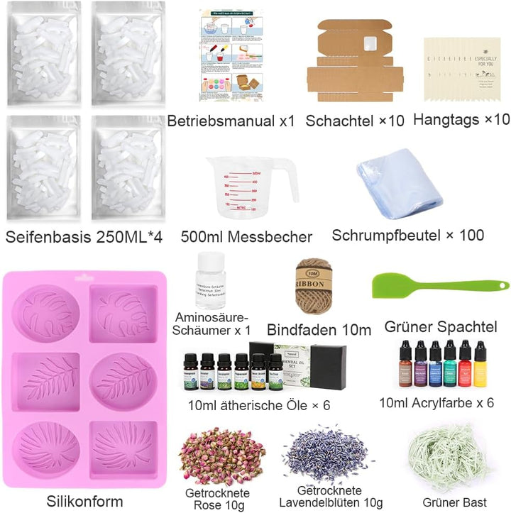 OSTWOLKE DIY Seife Selber Machen, Seifen Selber Machen Set, Kreative Basteln Erwachsene, Seife DIY K
