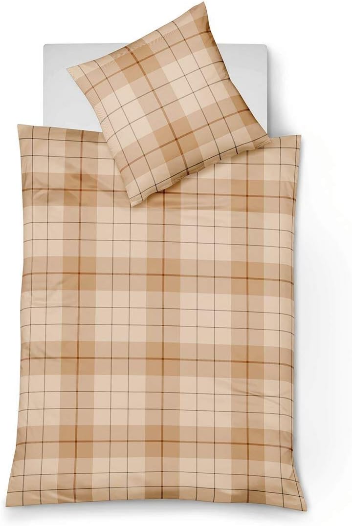 fleuresse Edelflanell Bettwäsche Lech Anderson karamell 1 Bettbezug 240 x 220 cm + 2 Kissenbezüge 80