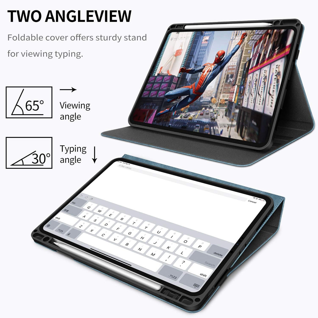 Holimet für iPad Pro 27,9 cm (11 Zoll) 2. Generation 2020 mit integriertem Stifthalter, PU-Leder Sch