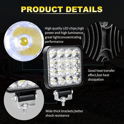 Willpower 10PCS 3.3 Zoll 48W Led Arbeitsscheinwerfer Bar Mini Led Scheinwerfer 12V 24V Spot Led Bar