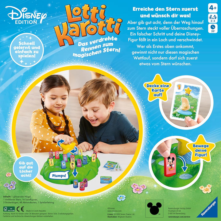Ravensburger 24851 - Lotti Karotti Disney Edition, Adaption des bekannten Spiele-Klassikers mit Disn