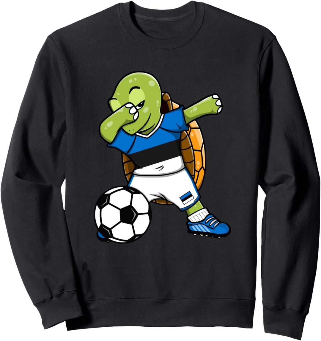 Dab Schildkröte Estland Fussball Mannschaft Estnische Flagge Sweatshirt