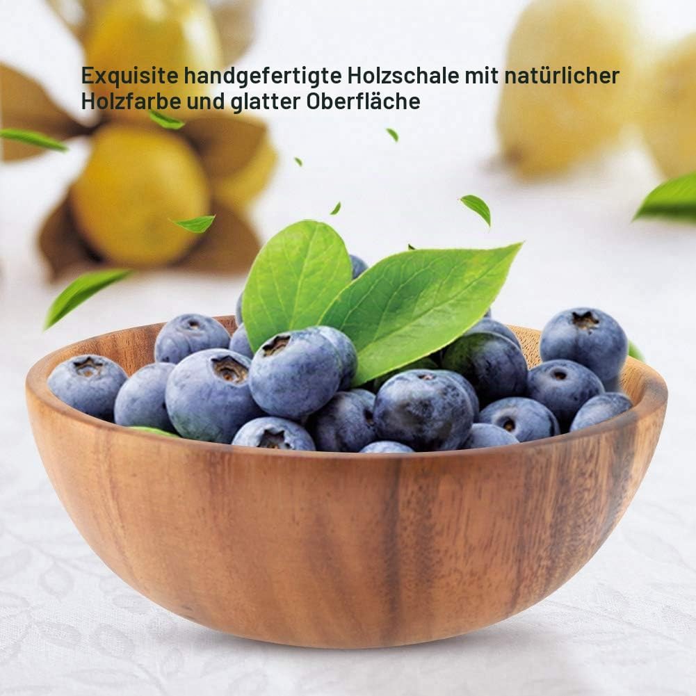 Nimoa Holzschale, Akazienholz Massivem Holzschale, Solid Acacia Holzschale für Salat Suppe Reis Hand