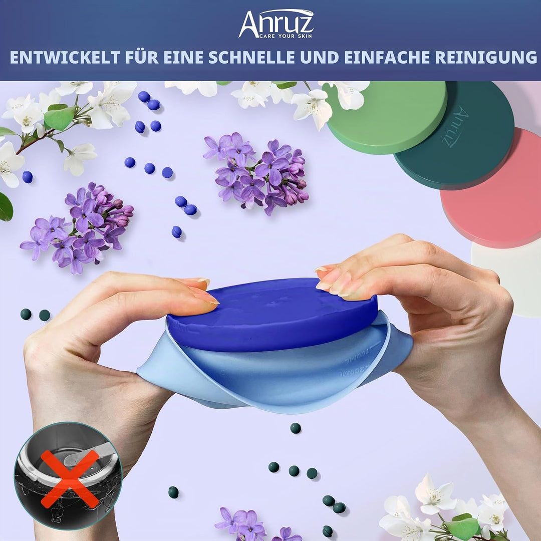 ANRUZ Waxing Set- A1-Black Wachswärmer Wachs Haarentfernung mit 400g Wachsperlen,Silikonschale und 2