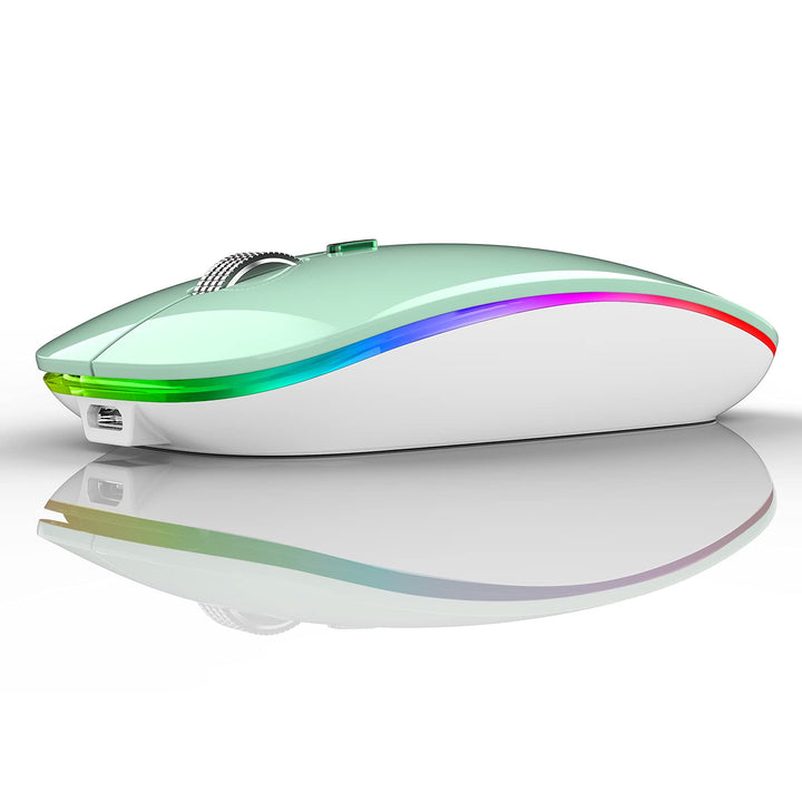 Uiosmuph Bluetooth Maus Kabellose, LED Funkmaus wiederaufladbar Leise Wireless Mouse 2.4GHz Kabellos