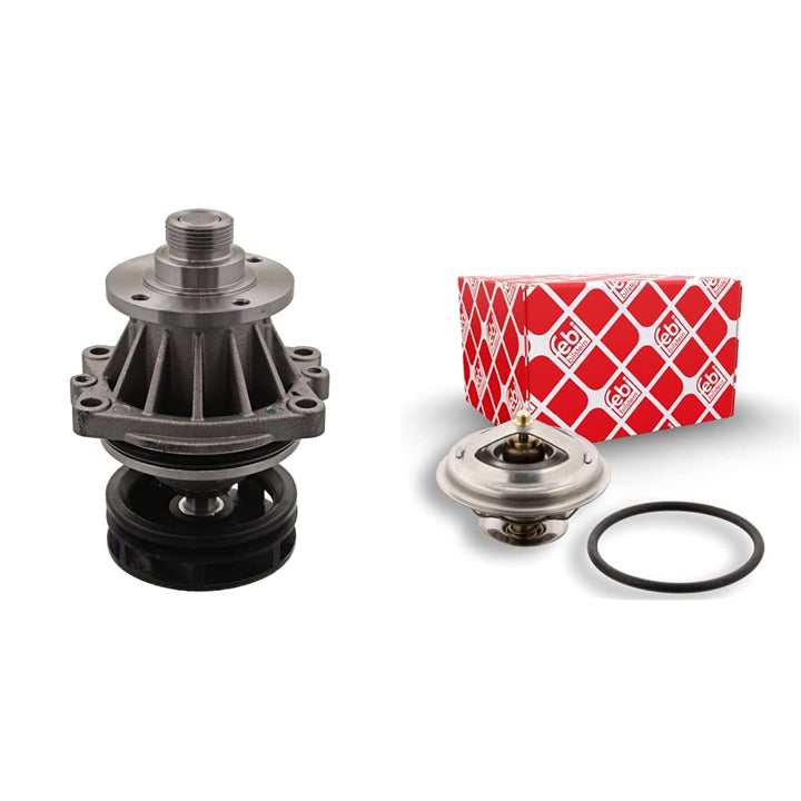 febi bilstein 01293 Wasserpumpe mit Dichtung, 1 Stück & 12191 Thermostat mit O-Ring, 1 Stück Bundle
