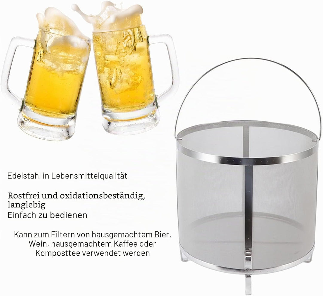 Natudeco Brauen Hopfensieb mit Ständer Multifunktionaler Bierhopfenfilter Homebrew Hopfensieb Edelst