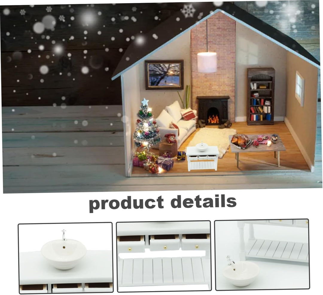 Wichtel Zubehör, Dolls House Accessoires, Puppenhausmöbel 1:12 Square Dollhouse Badewaschbecken mit