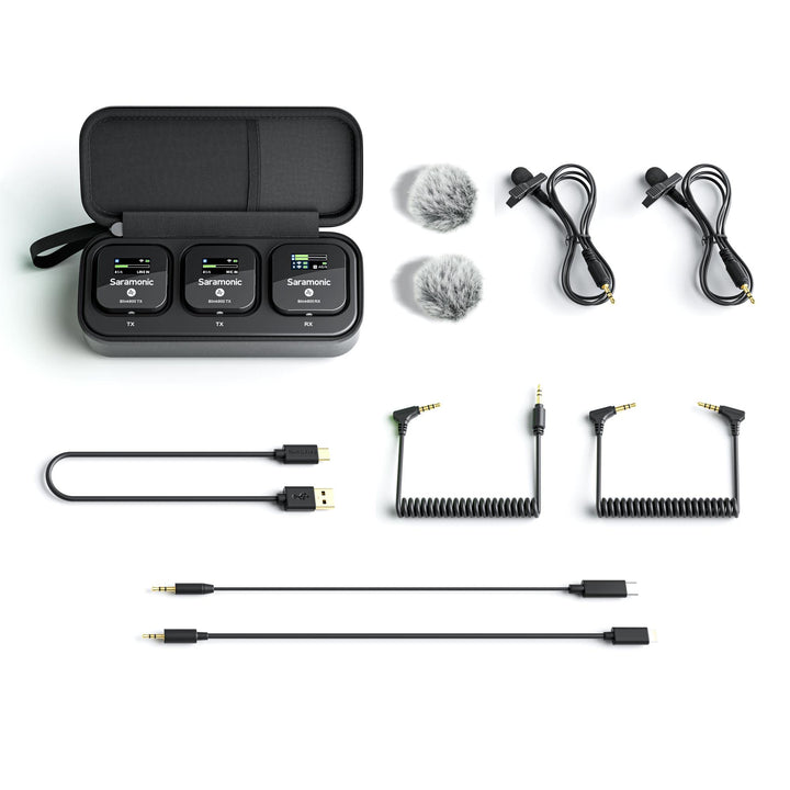 Saramonic Kabelloses Mikrofonsystem, Blink900 B2 Ultracompact Zweikanal-Mikrofon für DSLR, spiegello