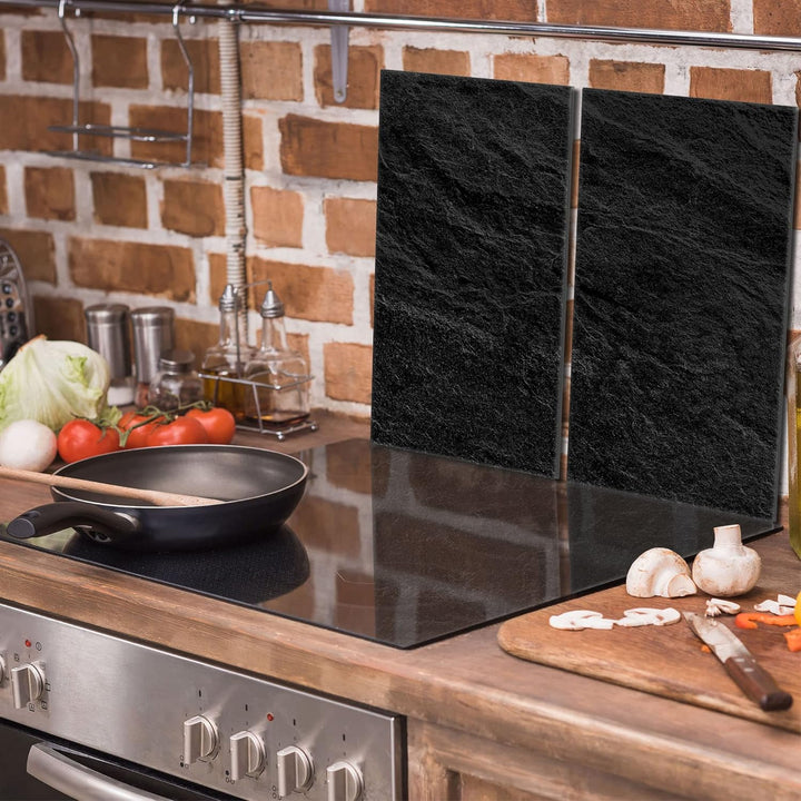 Herdabdeckplatten 2 Teilig 2x30x52 cm Ceranfeldabdeckung Küche Elektroherd Induktion Herdschutz Spri