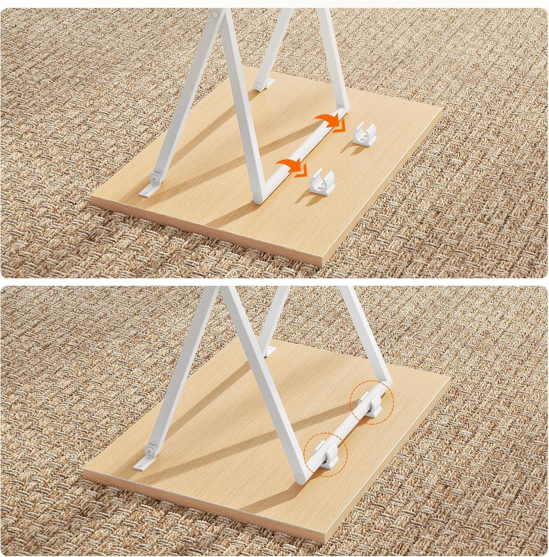 HOOBRO Beistelltisch Klappbar, Kleiner tabletttisch, TV Tray 2er Set, klapptisch Snack Tisch Industr