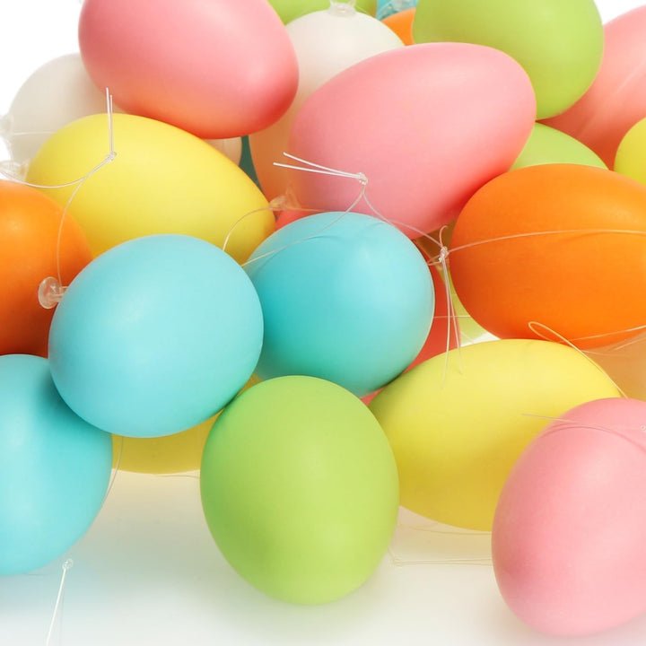 com-four® 36x Ostereier zum Aufhängen - Osterdeko in schönen Pastellfarben - Deko Ostereier - Grösse