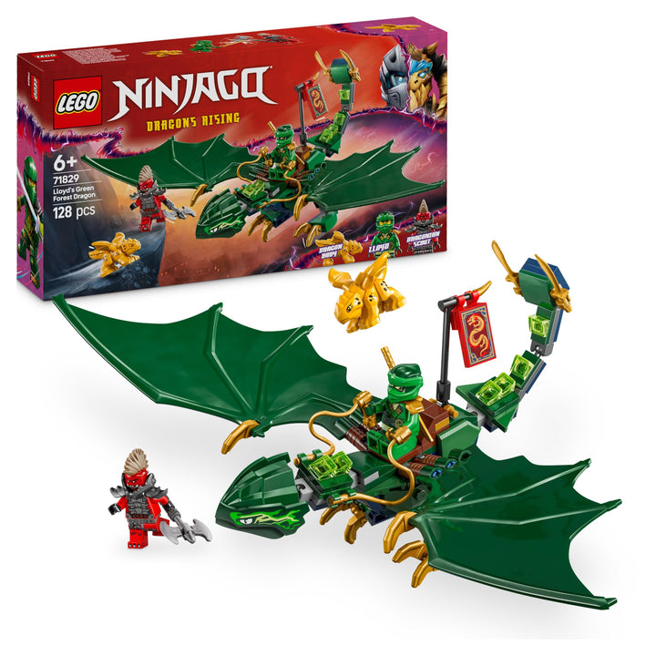 LEGO NINJAGO Lloyds grüner Walddrache - Spielzeug Drache mit 2 Minifiguren - Drachenfigur mit bewegl