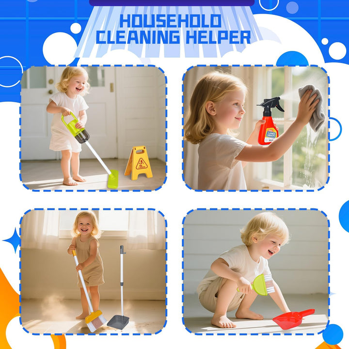 Kinder Reinigung Set, Kinderstaubsauger Mit Saug und Soundfunktion,Kehrschaufel Set Handfeger Besen