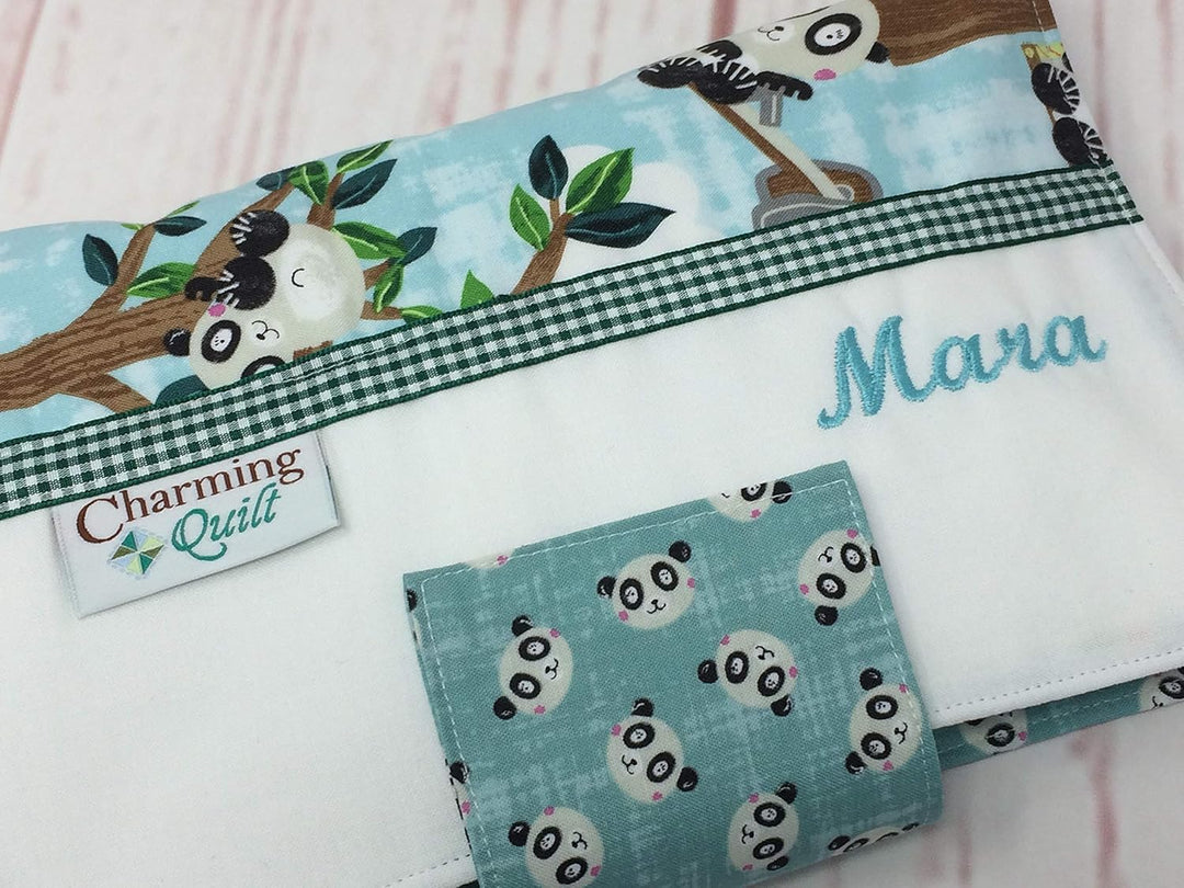 PANDA mint Zauberhafte Windeltasche mit Innenfächern auch mit Wunschnamen