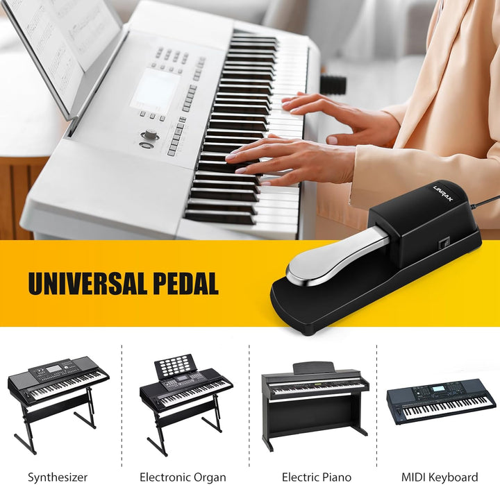 LP1 Keyboard Sustain Pedal, Universal Klavier Pedal mit Polaritätsschalter für E-Piano, E-Keyboard,