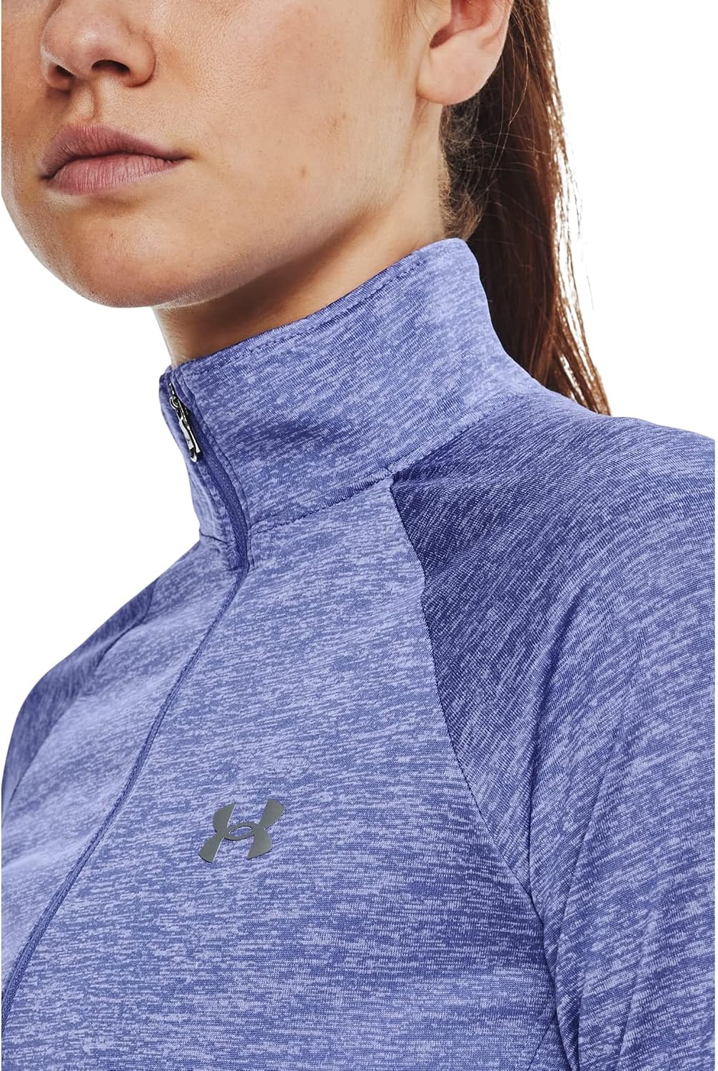 Under Armour Damen Tech Twist 1/2 Zip Langarm Pullover Sweatshirt S (495) Baja Blue/White/Metallic S