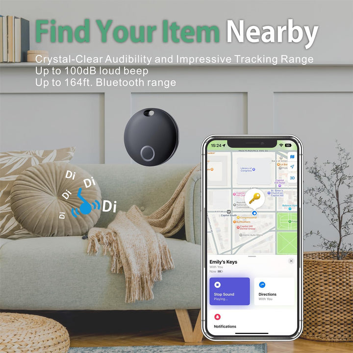 Reyke Smart Tag Pro, Koffer Tracker kompatibel mit Apple Wo ist? APP (nur iOS), Schlüsselfinder für