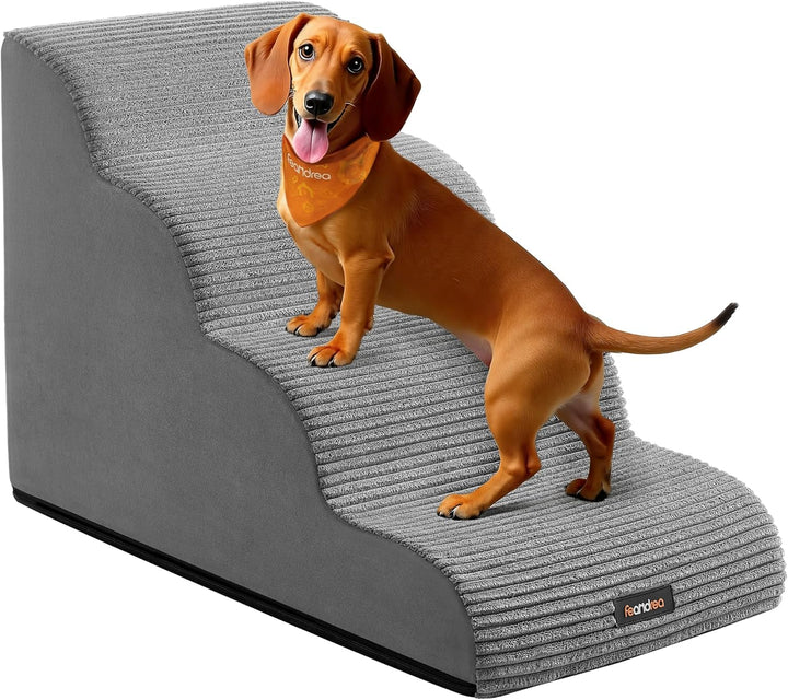 Feandrea Hundetreppe, 4 Stufen, Haustiertreppe, für kleine Hunde, Bett, Sofa, wasserdichte Katzentre