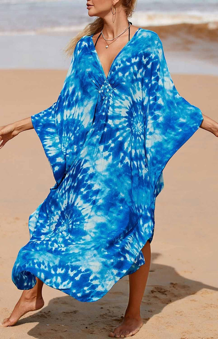 Damen Strandkleid Maxi Kaftan Lang Bikini Cover Up Sommekleid Maxi Kleid Freizeitkleid Nachtwäsche B